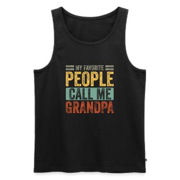 My Favorite People Call Me Grandpa Father's Day - Men's Premium Organic Tank Top - black - Front - AI Model Male 178 light (178cm)