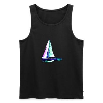 Sailing, sailing, sailboat, sailing ship - Men's Premium Organic Tank Top - black - Front - Michal (187cm)