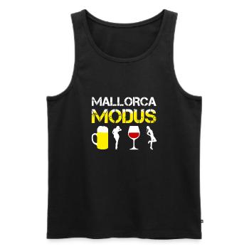 Lustiges MALLORCA MODUS, Saufen Bier Trinker Shirt - Männer Premium Bio Tank Top - Schwarz - Vorne - AI Model Male 178 light (178cm)