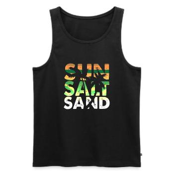 Sommer surfen kroatien strand paradies hrvatska party - Männer Premium Bio Tank Top - Schwarz - Vorne - AI Model Male 178 light (178cm)