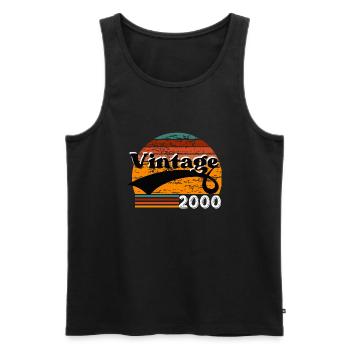 Vintage 2000 - Men's Premium Organic Tank Top - black - Front - Michal (187cm)