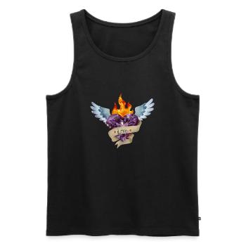 Brennendes Herz der Liebe, Hoffnung und Zuversicht - Männer Premium Bio Tank Top - Schwarz - Vorne - AI Model Male 178 light (178cm)