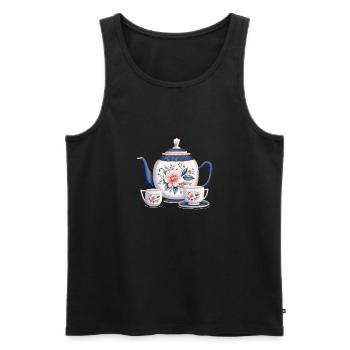 Ländliche Teekanne - Männer Premium Bio Tank Top - Schwarz - Vorne - Michal (187cm)