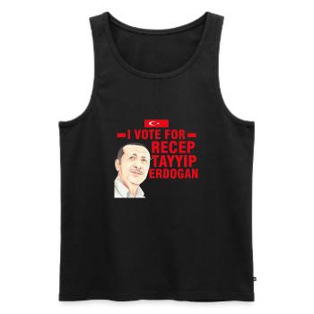 Präsident Recep Tayyip Erdogan Türkiye 2023 - Männer Premium Bio Tank Top - Schwarz - Vorne - Michal (187cm)