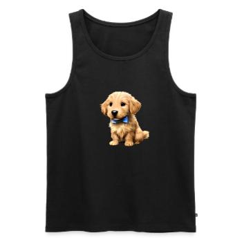 Chiot Golden Retriever Chien Propriétaire Chiens - Débardeur bio Premium Homme - noir - Devant - Michal (187cm)