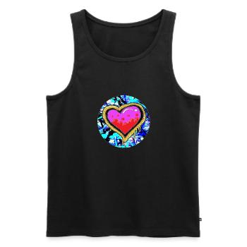 graffiti heart 1 - Men's Premium Organic Tank Top - black - Front - Michal (187cm)
