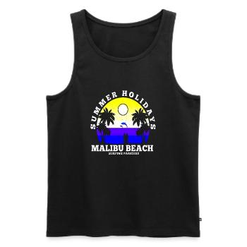 sommer surfen kroatien strand paradies party vibes usa - Männer Premium Bio Tank Top - Schwarz - Vorne - Michal (187cm)