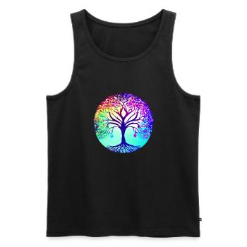 Yoga Lebensbaum Meditation Baum des Lebens - Männer Premium Bio Tank Top - Schwarz - Vorne - Michal (187cm)