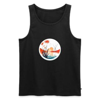 Minimalist Summer - Débardeur bio Premium Homme - noir - Devant - Michal (187cm)