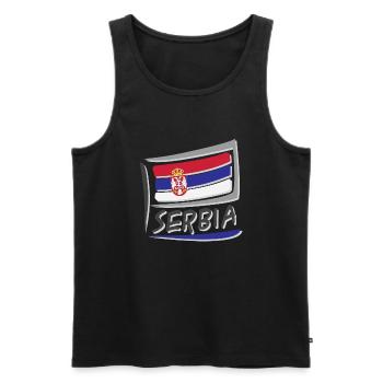 Drapeau de la Serbie - Débardeur bio Premium Homme - noir - Devant - AI Model Male 178 light (178cm)