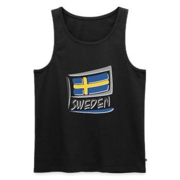 Drapeau de la Suède - Débardeur bio Premium Homme - noir - Devant - Michal (187cm)