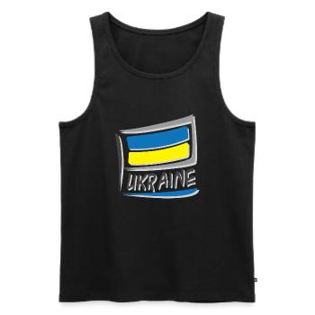 Drapeau de l’Ukraine - Débardeur bio Premium Homme - noir - Devant - AI Model Male 178 light (178cm)