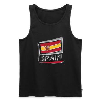 Drapeau de l’Espagne - Débardeur bio Premium Homme - noir - Devant - Michal (187cm)
