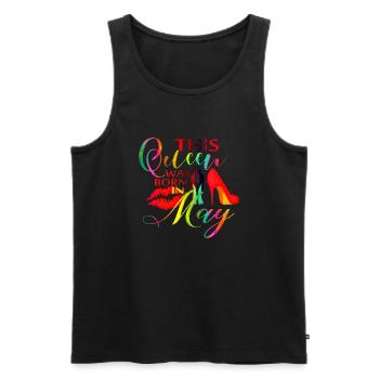 Diese Königin wurde im Mai geboren Königin Prinzessin May - Männer Premium Bio Tank Top - Schwarz - Vorne - AI Model Male 178 light (178cm)