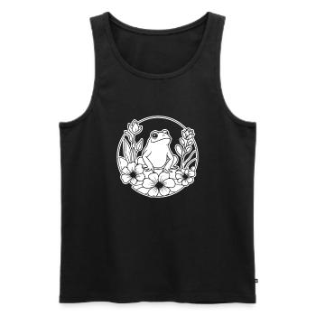 Frosch Amphibie Kröte - Männer Premium Bio Tank Top - Schwarz - Vorne - AI Model Male 178 light (178cm)