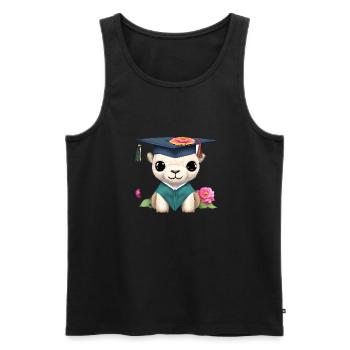 Bachelor Graduate School Leaving Certificate Alpaca Study - Men's Premium Organic Tank Top - black - Front - Michal (187cm)