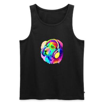 Labrador owner Labrador Retriever puppy - Men's Premium Organic Tank Top - black - Front - AI Model Male 178 light (178cm)
