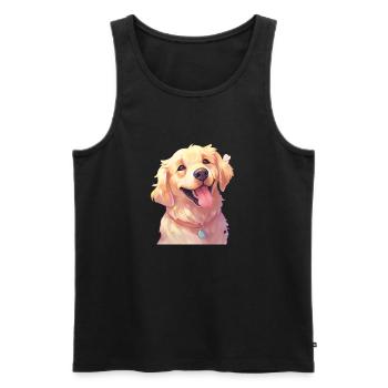 L’art du Golden Retriever - Débardeur bio Premium Homme - noir - Devant - Michal (187cm)