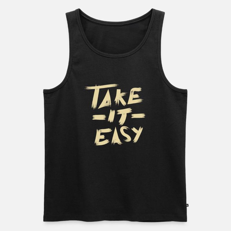 Take it Easy - Männer Premium Bio Tank Top - Schwarz