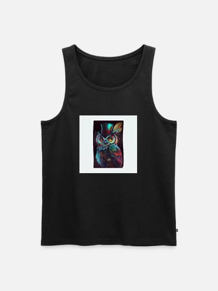 Coole Eule Sticker - Männer Premium Bio Tank Top - Schwarz