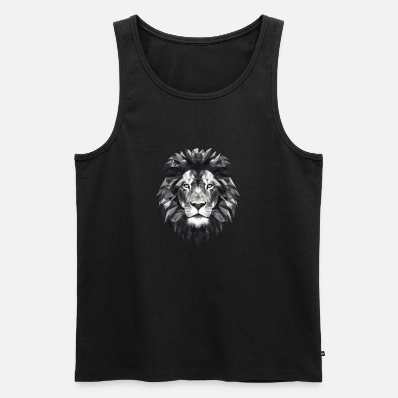 Löwe Geometrisch - Männer Premium Bio Tank Top - Schwarz