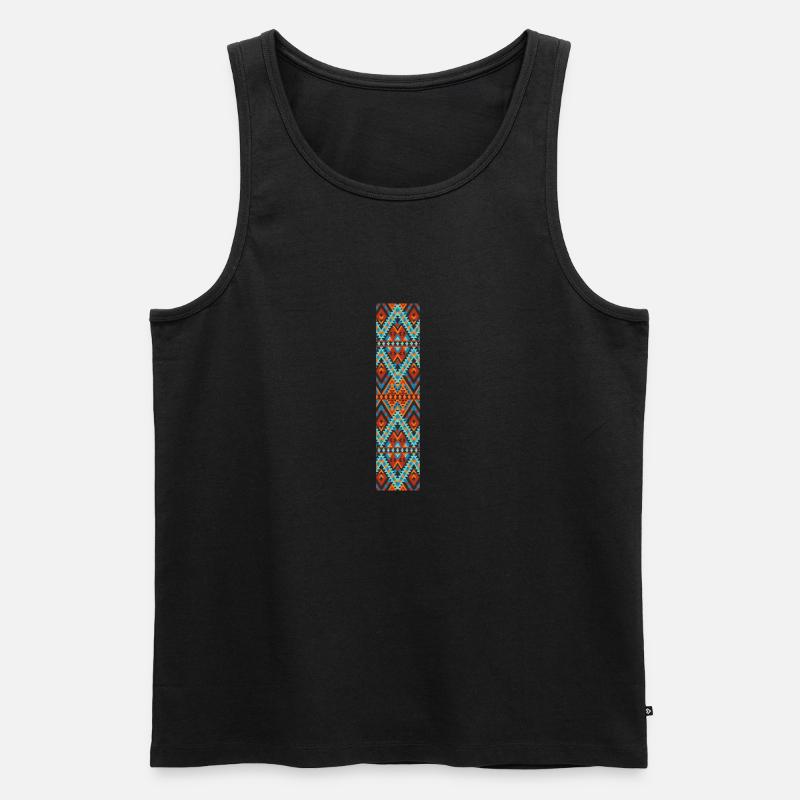 Buchstabe I- Boho-Design, buntes Monogramm - Männer Premium Bio Tank Top - Schwarz