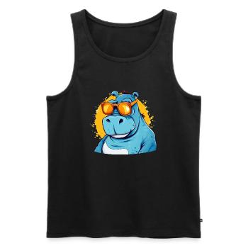Bob l'hippopotame - Débardeur bio Premium Homme - noir - Devant - Michal (187cm)