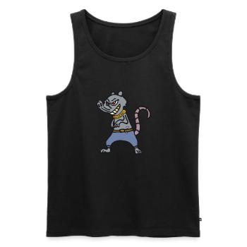 rat, rat, rats, gangster, bandit, ghetto - Débardeur bio Premium Homme - noir - Devant - AI Model Male 178 light (178cm)