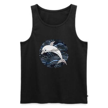 Delfin - Männer Premium Bio Tank Top - Schwarz - Vorne - Michal (187cm)