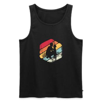 Papa Vintage-Geschenk - Männer Premium Bio Tank Top - Schwarz - Vorne - Michal (187cm)