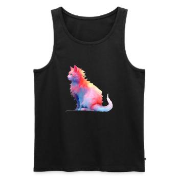 Sweet Cat Graphic Shirts - Men's Premium Organic Tank Top - black - Front - AI Model Male 178 light (178cm)