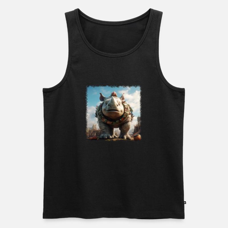Cooles Nashorn - Männer Premium Bio Tank Top - Schwarz