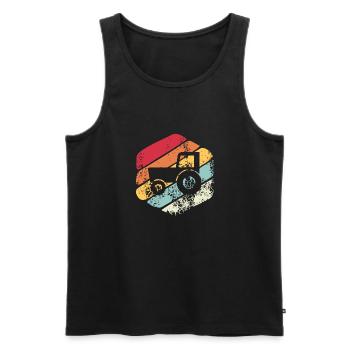 Vintage Geschenktraktor - Männer Premium Bio Tank Top - Schwarz - Vorne - Michal (187cm)