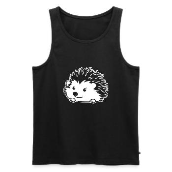 Igel Wald Stachelig Tier - Männer Premium Bio Tank Top - Schwarz - Vorne - Michal (187cm)