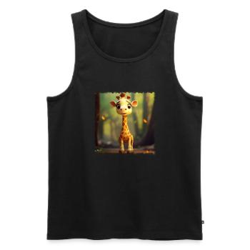 Girafe mignonne - Débardeur bio Premium Homme - noir - Devant - Michal (187cm)