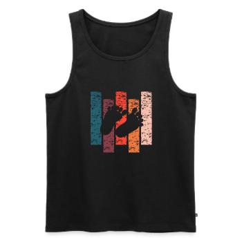 Thumbprint Baby Pregnancy Announcement Vintage Gift - Men's Premium Organic Tank Top - black - Front - Michal (187cm)