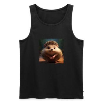 Süßer Igel - Männer Premium Bio Tank Top - Schwarz - Vorne - AI Model Male 178 light (178cm)