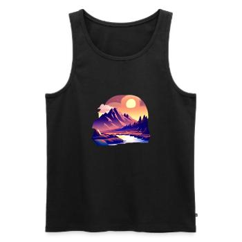Mountains Hiking Mountain hikers Mountain hiking Hiking - Men's Premium Organic Tank Top - black - Front - Michal (187cm)
