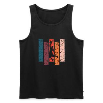 Basketball cadeau Vintage - Débardeur bio Premium Homme - noir - Devant - Michal (187cm)