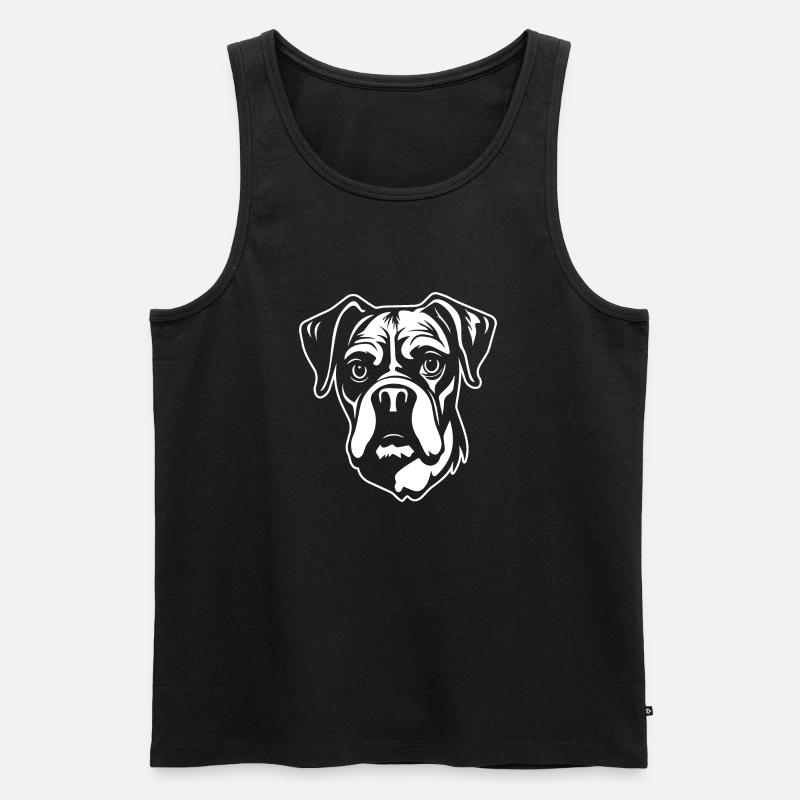 Boxer Hund Hunderasse - Männer Premium Bio Tank Top - Schwarz