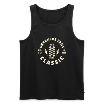 SNEAKERS FANS CLUB - Men's Premium Organic Tank Top - black - Front - AI Model Male 178 light (178cm)