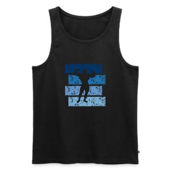 Bodybuilding gift Vintage - Men's Premium Organic Tank Top - black - Front - Michal (187cm)