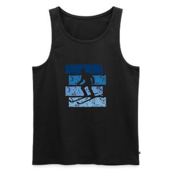 Vintage Geschenk Ski - Männer Premium Bio Tank Top - Schwarz - Vorne - Michal (187cm)