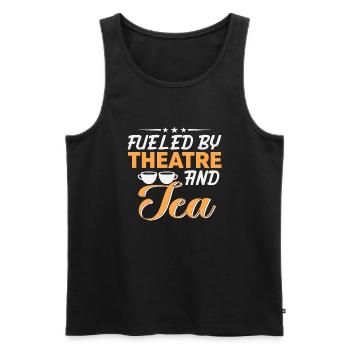 Fueled by Theatre and Tea - Men's Premium Organic Tank Top - black - Front - AI Model Male 178 light (178cm)