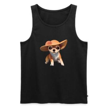 Propriétaire de chien Chihuahua chien Chihuahua chiots - Débardeur bio Premium Homme - noir - Devant - Michal (187cm)