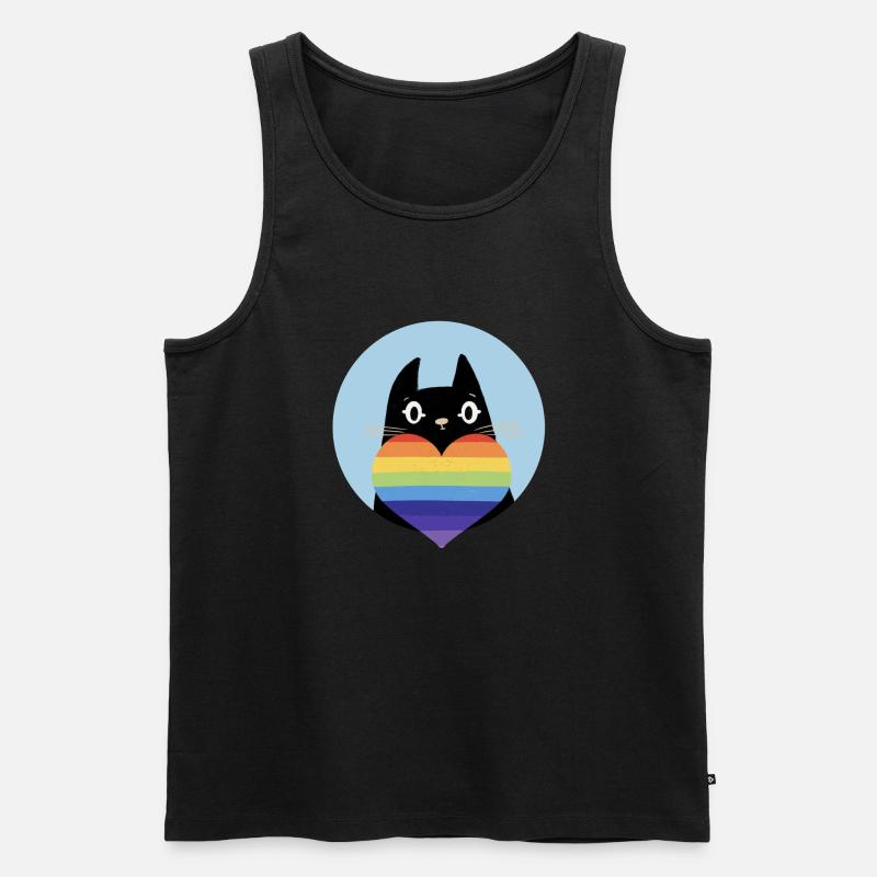 Pride cat - Männer Premium Bio Tank Top - Schwarz
