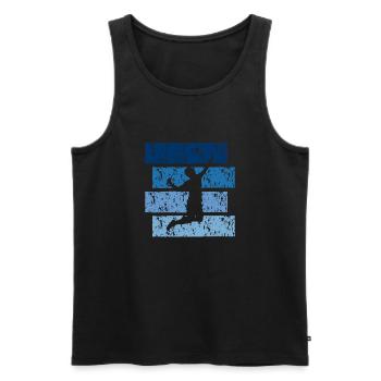 Badminton Vintage-Geschenk - Männer Premium Bio Tank Top - Schwarz - Vorne - Michal (187cm)