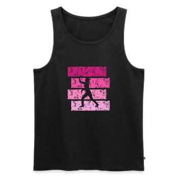 Badminton Vintage-Geschenk - Männer Premium Bio Tank Top - Schwarz - Vorne - Michal (187cm)