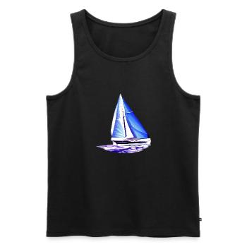 Sailor Sailing Ship Sailing Sailing Sailing Boat: - Men's Premium Organic Tank Top - black - Front - AI Model Male 178 light (178cm)