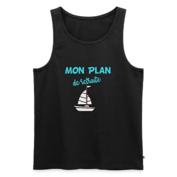 Mon plan de retraite la voile - Débardeur bio Premium Homme - noir - Devant - Michal (187cm)